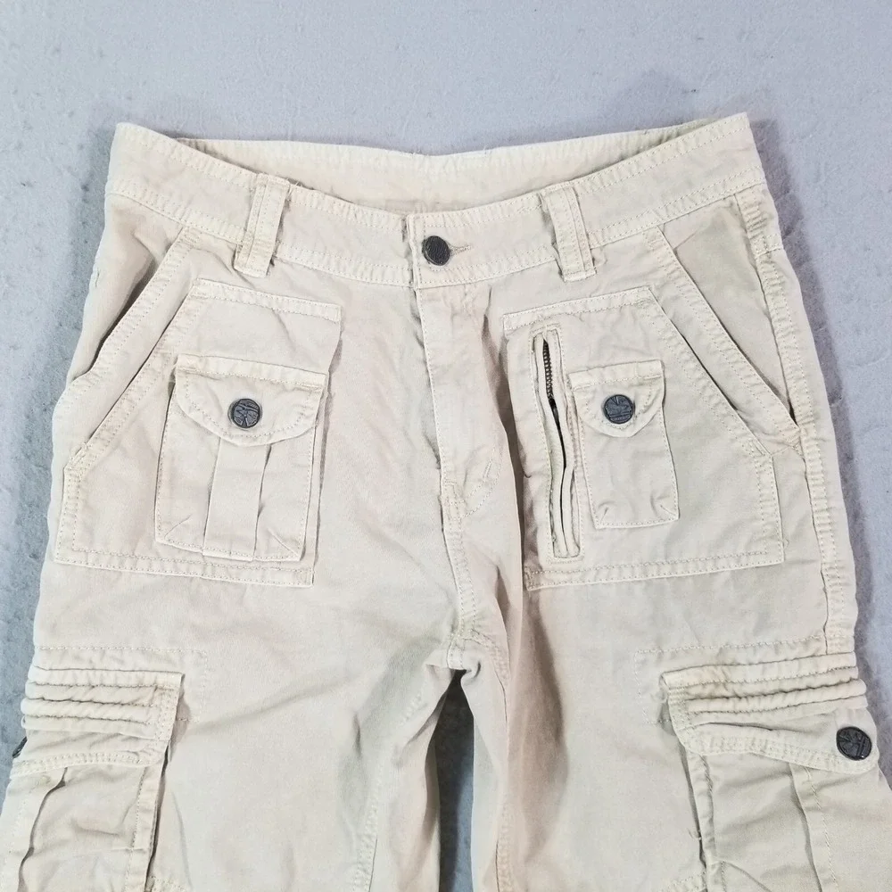 Streetwear Urban cargo pants men's 31x32 beige khaki hipster skate Y2K Hipster